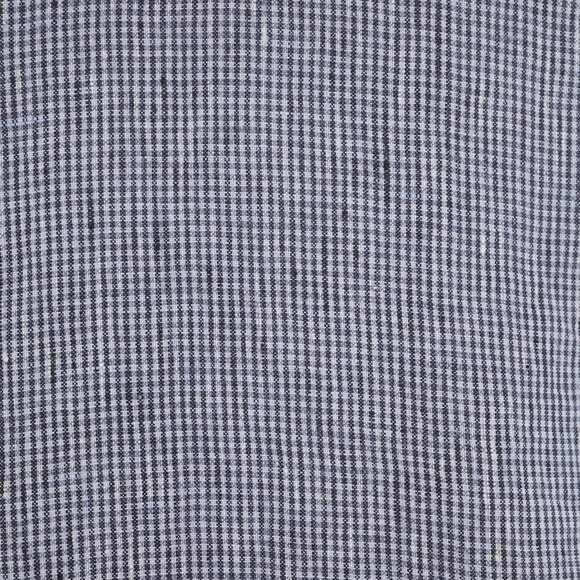 FLAX 2 Piece 100% Linen Navy Gingham Button Up Top (M) & Pull-On Maxi Skirt (L) - Picture 7 of 8